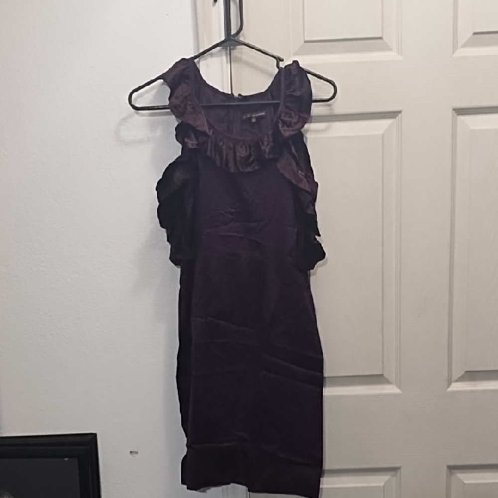 Collective Clothing Eggplant Ruffle Sleeveless Dress